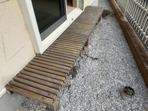 表面を研磨して色がいい感じに均一になった修復途中のぬれ縁