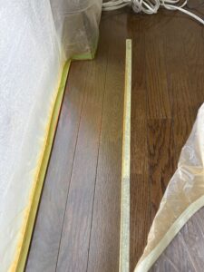 床フローリング補修中 下地処理と部分復元